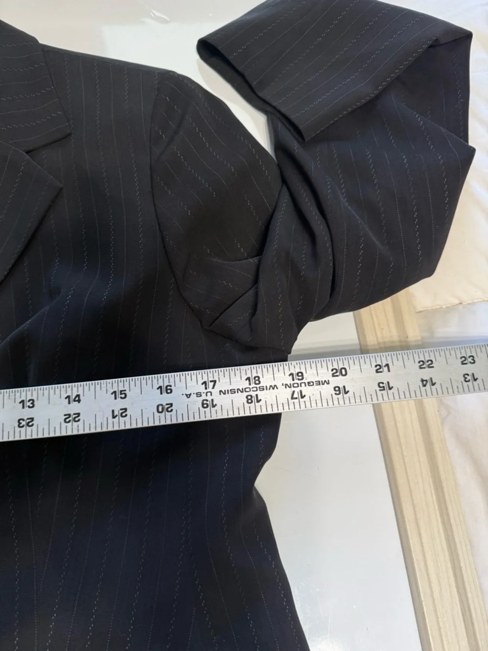 Kasper Black Pinstripe Two-Button Blazer Jacket Sz 10P